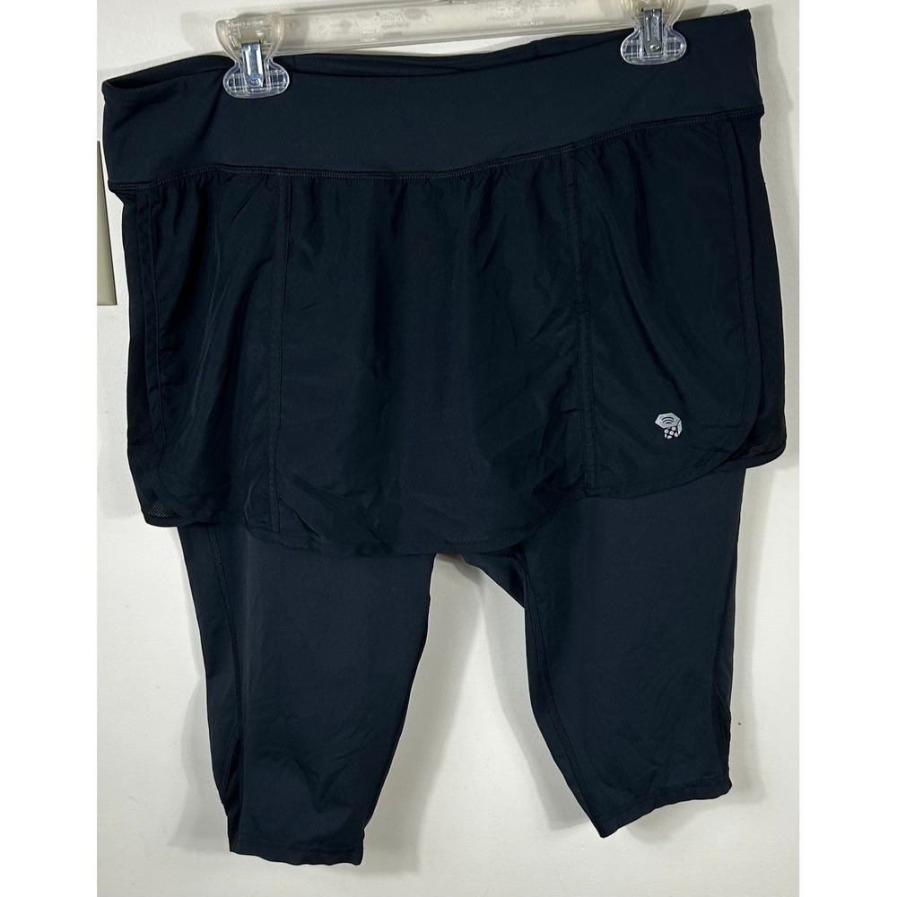 Mountain Hardwear Skapri Skort Women L Black Capri Skirt Pickle Ball Tenniscore